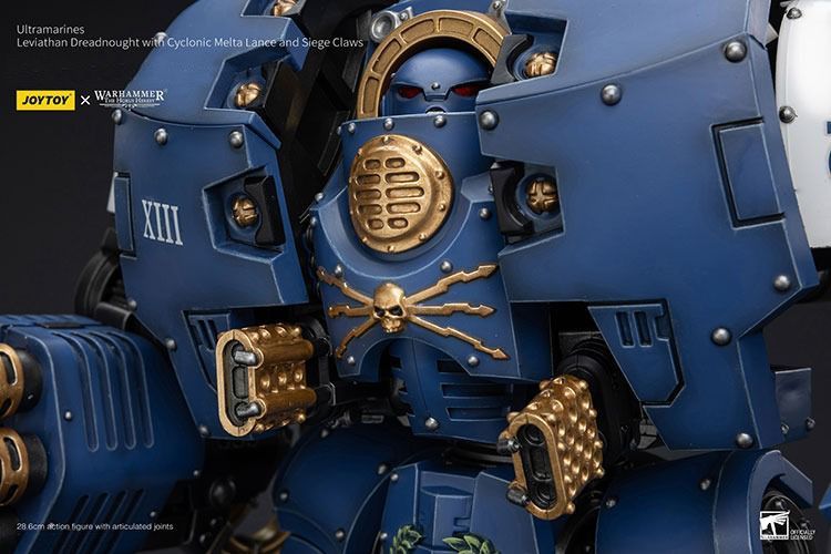 Фігурка з гри Warhammer 40k, Дредноут &laquo;Левіафан&raquo; Ультрамаринів з циклонічним мельто-списом та облоговим кігтем, JOYTOY, рухома, 28,6 см (WHR 0173)