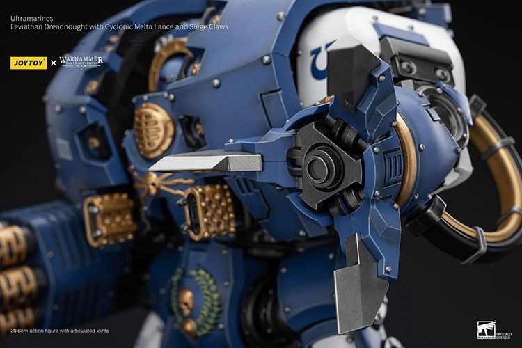 Фігурка з гри Warhammer 40k, Дредноут &laquo;Левіафан&raquo; Ультрамаринів з циклонічним мельто-списом та облоговим кігтем, JOYTOY, рухома, 28,6 см (WHR 0173)