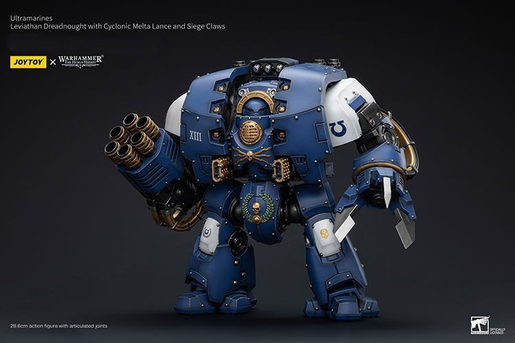 Фігурка з гри Warhammer 40k, Дредноут &laquo;Левіафан&raquo; Ультрамаринів з циклонічним мельто-списом та облоговим кігтем, JOYTOY, рухома, 28,6 см (WHR 0173)