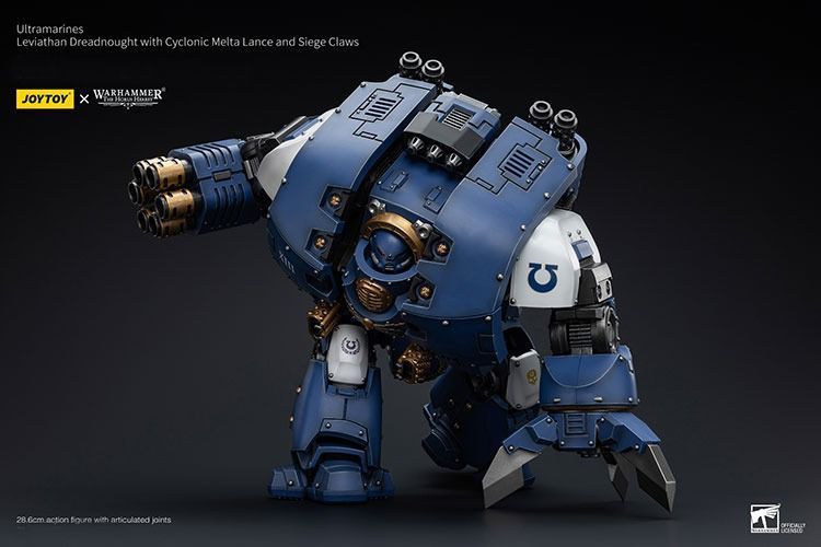 Фігурка з гри Warhammer 40k, Дредноут &laquo;Левіафан&raquo; Ультрамаринів з циклонічним мельто-списом та облоговим кігтем, JOYTOY, рухома, 28,6 см (WHR 0173)