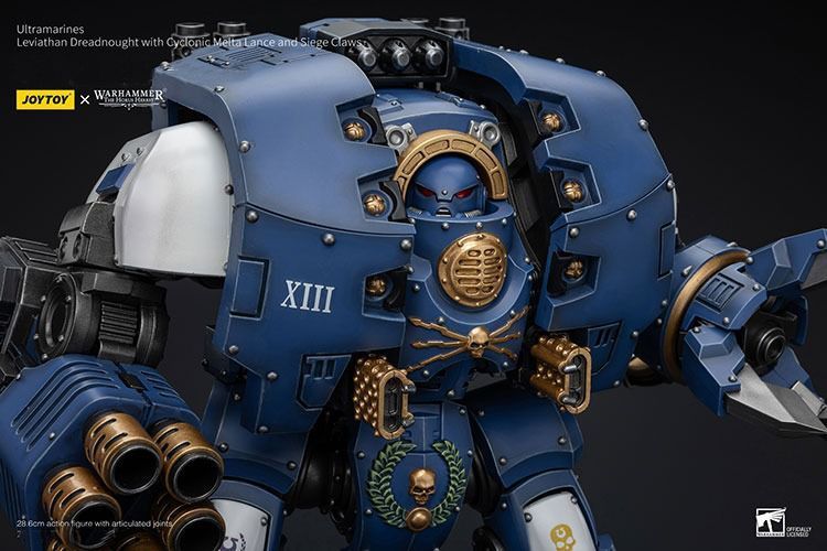 Фігурка з гри Warhammer 40k, Дредноут &laquo;Левіафан&raquo; Ультрамаринів з циклонічним мельто-списом та облоговим кігтем, JOYTOY, рухома, 28,6 см (WHR 0173)