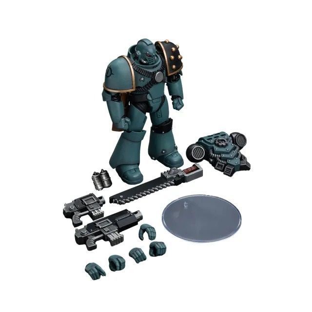 Фігурка з гри Warhammer 40k, Сини Хоруса Легіонер з болтером та ланцюговим мечем, JOYTOY, рухома, 12 см (WHR 0088)