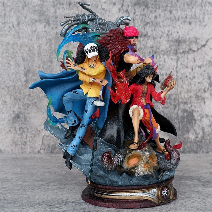 Аниме фигурка One Piece Ван пис Luffy Law Eustass Kid, Луффи, Трафальгар Ло, Юстасс Кид, 20 см (OP 0093)