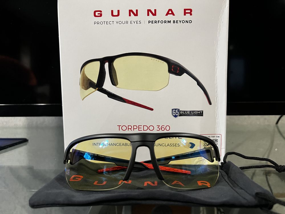 Комп'ютерні окуляри для геймерів + сонцезахисні лінзи Gunnar, Torpedo 360, Onyx, Amber, White (TR3-00101)