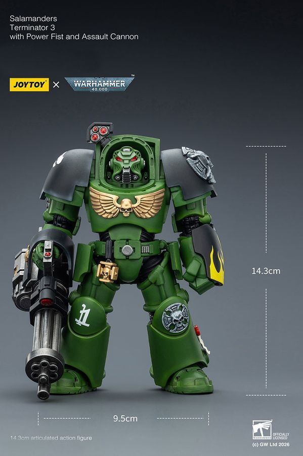 Фігурка з гри Warhammer 40k, Термінатор Саламандр з мультимельтою, JOYTOY, рухома, 14,3 см (WHR 0194)