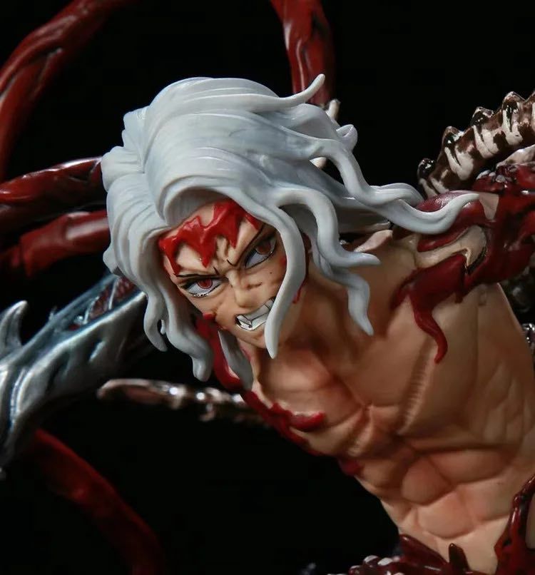 Аніме фігурка Demon Slayer Клинок розсікаючий демонів Kibutsuji Muzan, Музан Кібуцуджі, у формі демона, з підсвічуванням, 35 см (BDD 0054)