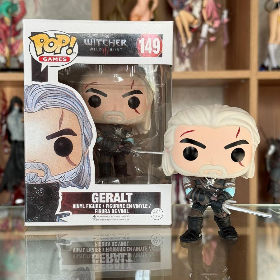 Фигурка Funko POP из игры The Witcher Ведьмак Geralt of Rivia Геральт, 10 см + защита для коробки (TW 0007)