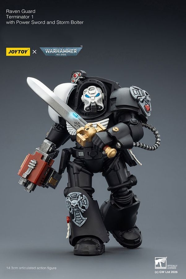 Фигурка из игры Warhammer 40k, Терминатор Гвардии Ворона с силовым мечем, JOYTOY, подвижная, 14,3 см (WHR 0195)
