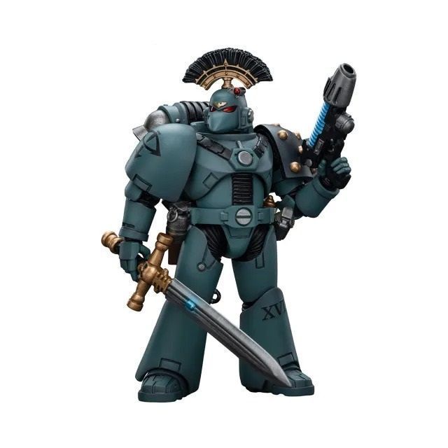 Фігурка з гри Warhammer 40k, Сини Хоруса Сержант Синів Гора з силовим мечем, JOYTOY, рухома, 12 см (WHR 0090)