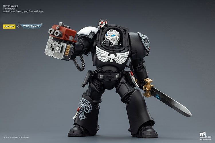 Фигурка из игры Warhammer 40k, Терминатор Гвардии Ворона с силовым мечем, JOYTOY, подвижная, 14,3 см (WHR 0195)