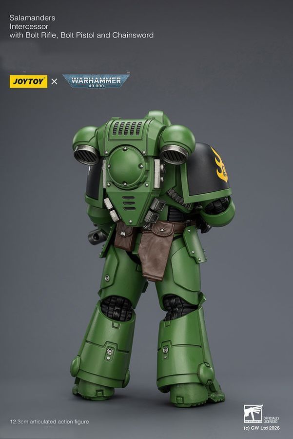 Фигурка Warhammer 40k, Заступник Саламандр с болт-винтовкой и цепным мечем, JOYTOY, подвижная, 12,3 см (WHR 0238)