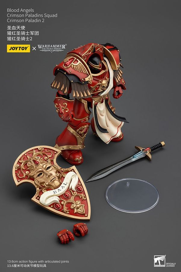 Фігурка з гри Warhammer 40k, Криваві Ангели Багряний Паладін з Силовим Мечем, JOYTOY, рухома, 13,6 см (WHR 0105)
