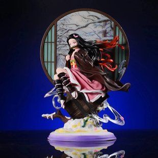 Аниме фигурка Demon Slayer Клинок рассекающий демонов Kamado Nezuko, Незуко с декорированной подставкой, 28 см (BDD 0104)