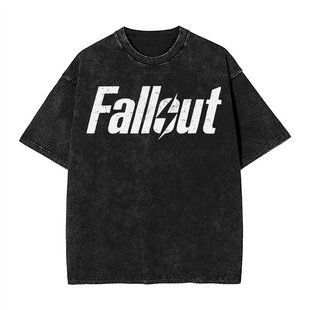 Футболка оверсайз с принтом из игры Fallout, универсальная, хлопок Washed Cotton, размер S (FFAL 0007G-S)