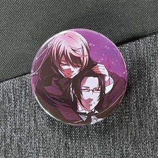 Значок аниме Темный Дворецкий Black Butler, диаметр 58 мм (ZNBLB 0013)