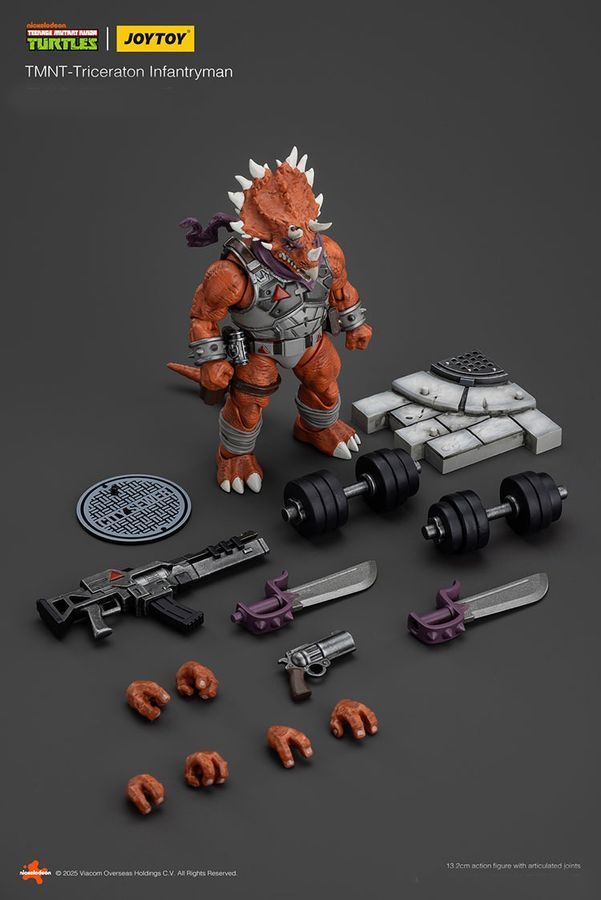 Фігурка Черепашки-Ніндзя JOYTOY Triceraton Infantryman, рухома, 13.2 см (TMNT 0018)