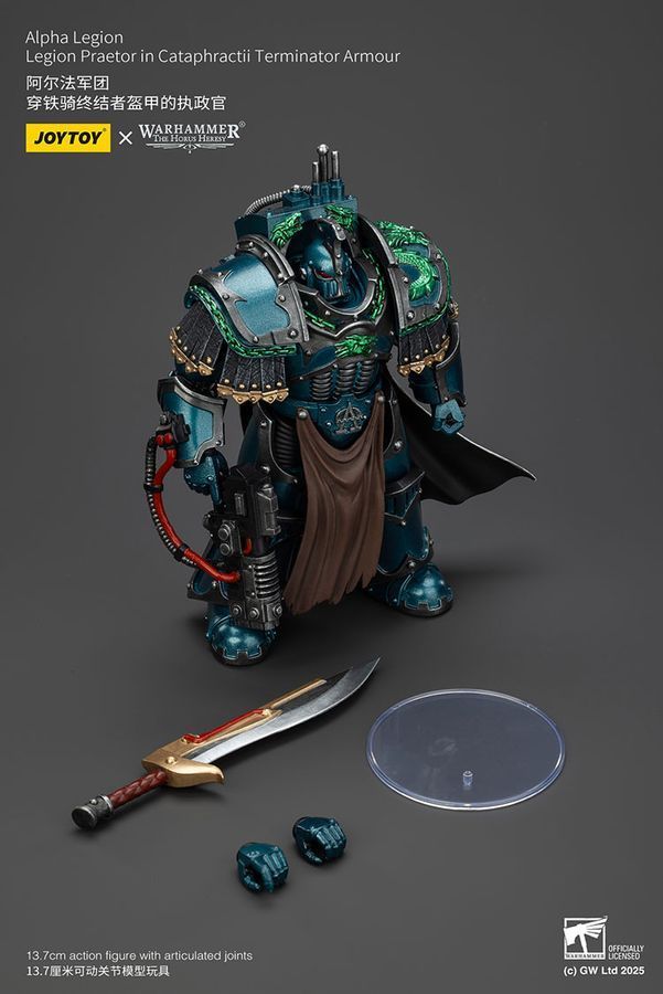 Фігурка з гри Warhammer 40k, Альфа Легіон, Претор Легіону в обладунках Термінатора Катафракта, JOYTOY, рухома, 13,7 см (WHR 0130)
