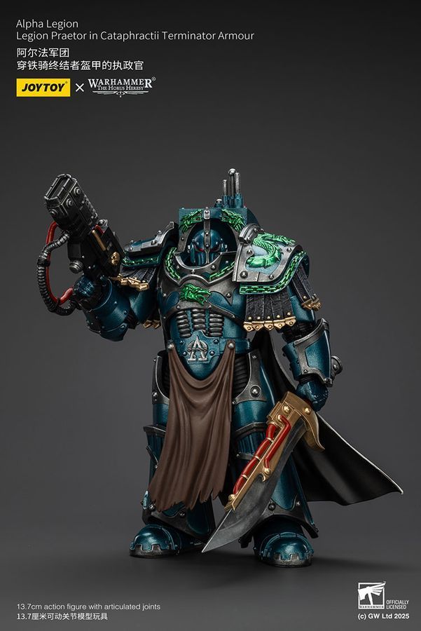 Фігурка з гри Warhammer 40k, Альфа Легіон, Претор Легіону в обладунках Термінатора Катафракта, JOYTOY, рухома, 13,7 см (WHR 0130)
