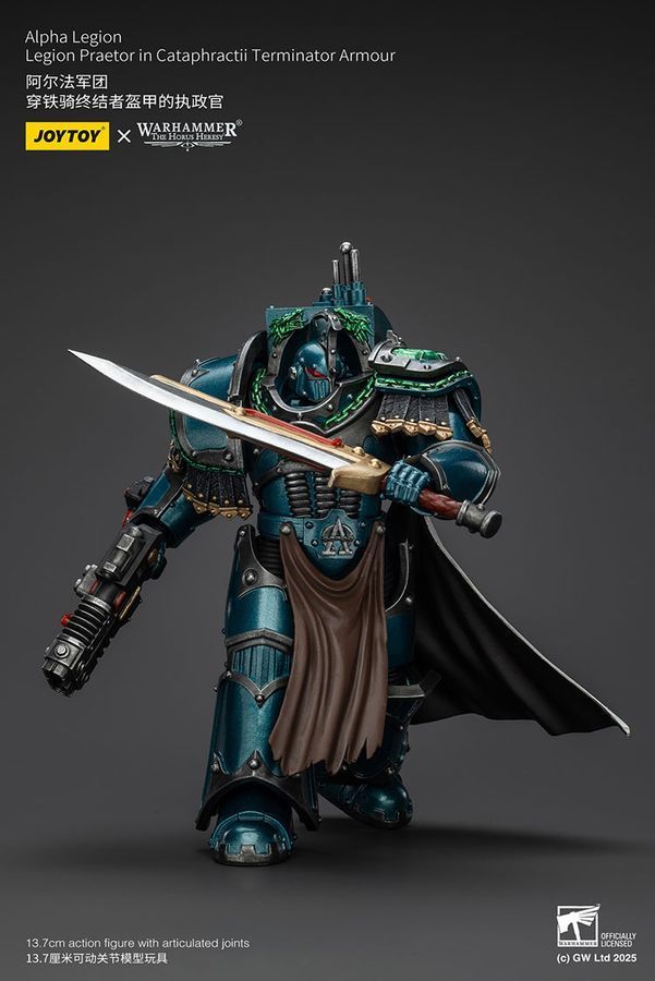 Фігурка з гри Warhammer 40k, Альфа Легіон, Претор Легіону в обладунках Термінатора Катафракта, JOYTOY, рухома, 13,7 см (WHR 0130)