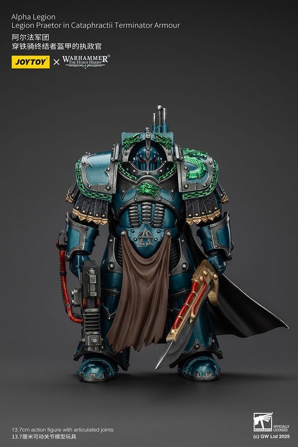 Фігурка з гри Warhammer 40k, Альфа Легіон, Претор Легіону в обладунках Термінатора Катафракта, JOYTOY, рухома, 13,7 см (WHR 0130)