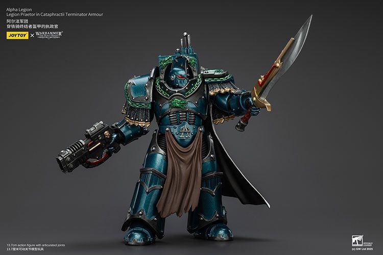 Фігурка з гри Warhammer 40k, Альфа Легіон, Претор Легіону в обладунках Термінатора Катафракта, JOYTOY, рухома, 13,7 см (WHR 0130)