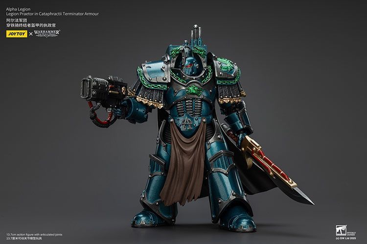 Фігурка з гри Warhammer 40k, Альфа Легіон, Претор Легіону в обладунках Термінатора Катафракта, JOYTOY, рухома, 13,7 см (WHR 0130)