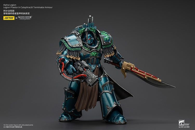 Фігурка з гри Warhammer 40k, Альфа Легіон, Претор Легіону в обладунках Термінатора Катафракта, JOYTOY, рухома, 13,7 см (WHR 0130)
