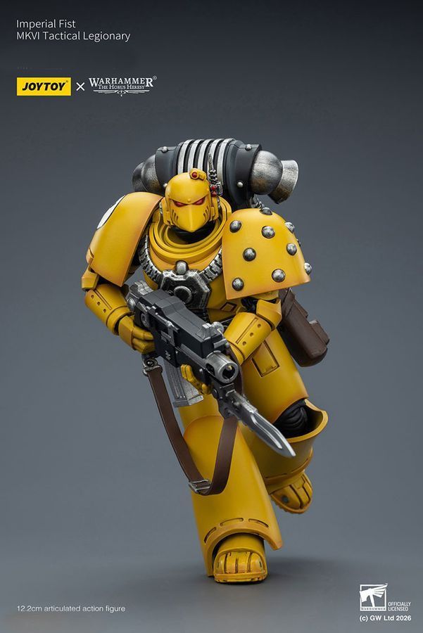 Фигурка из игры Warhammer 40k, Имперские Кулаки, Тактический легионер MKVI, JOYTOY, подвижная, 12,2 см (WHR 0178)