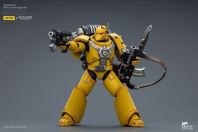 Фигурка из игры Warhammer 40k, Имперские Кулаки, Тактический легионер MKVI, JOYTOY, подвижная, 12,2 см (WHR 0178)