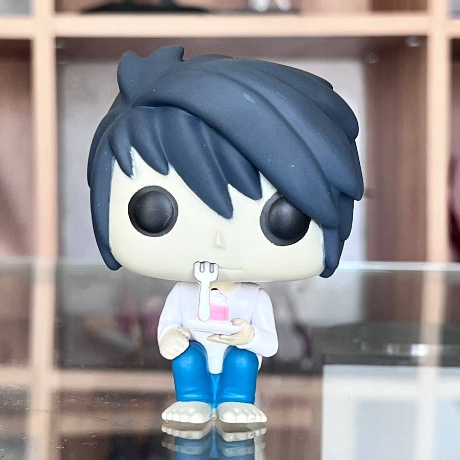 Аниме фигурка Funko POP Фанко поп Тетрадь Смерти Death Note Эл L с тортом, 10 см (DNA 0014)