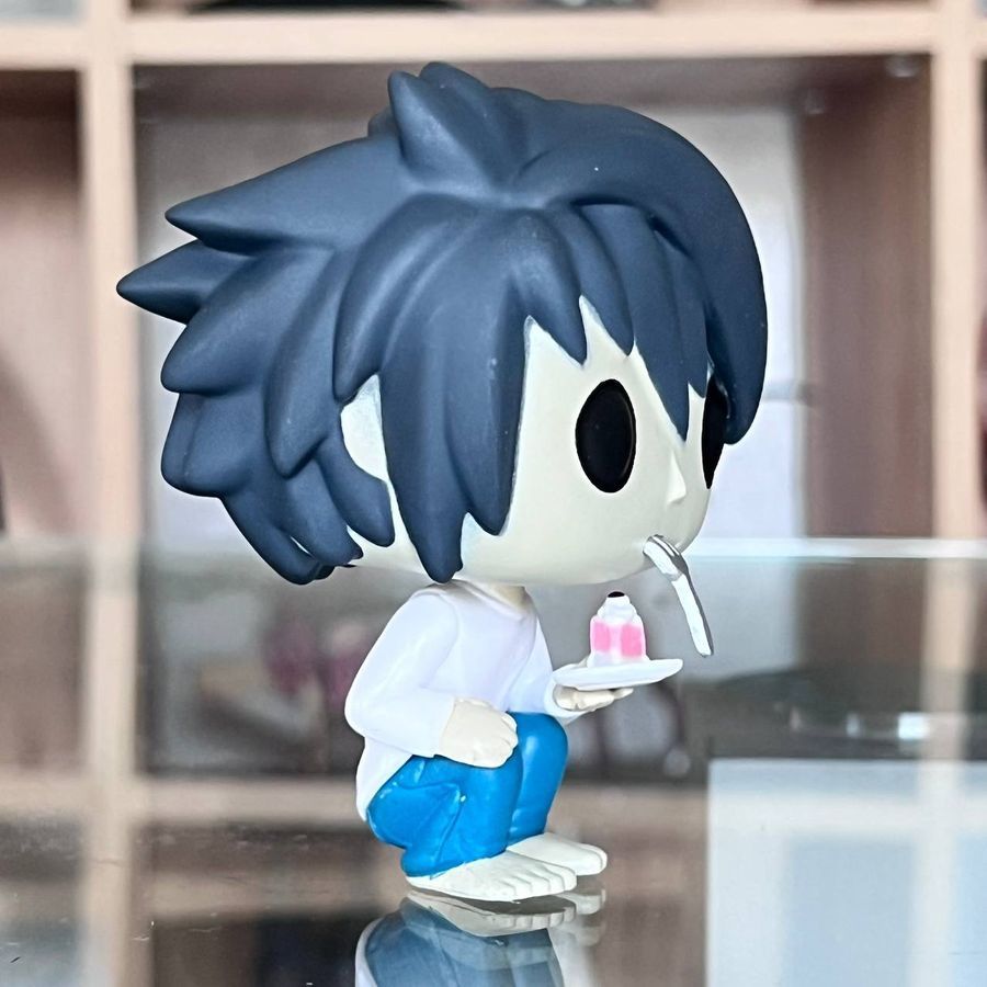 Аниме фигурка Funko POP Фанко поп Тетрадь Смерти Death Note Эл L с тортом, 10 см (DNA 0014)