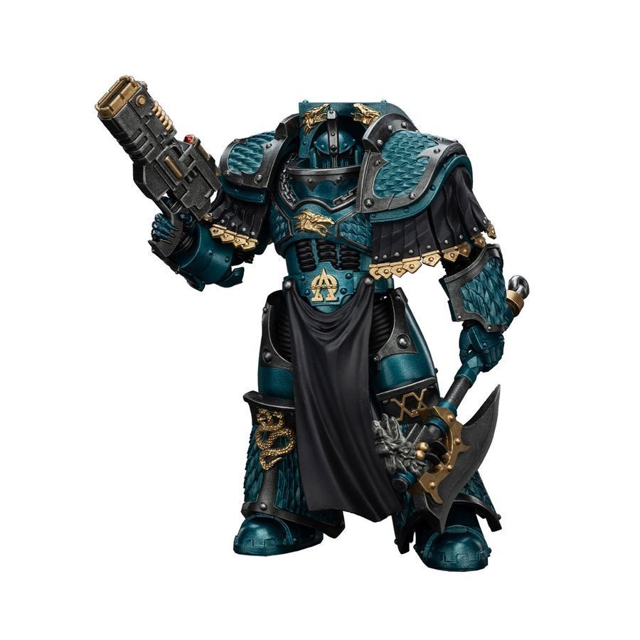 Фігурка з гри Warhammer 40k, Термінатор Лернейського Легіону Альфа з Волкітовим Зарядним Пристроєм, JOYTOY, рухома, 13,7 см (WHR 0131)
