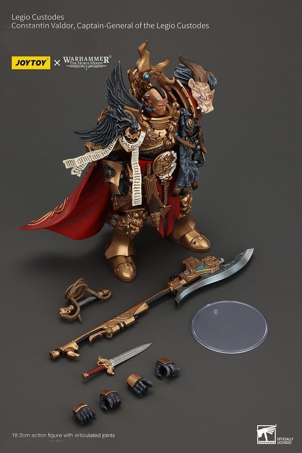 Фігурка з гри Warhammer 40k, Легіон Адептус Кустодес генерал-капітан Костянтин Вальдор, JOYTOY, рухома, 18,2 см (WHR 0198)
