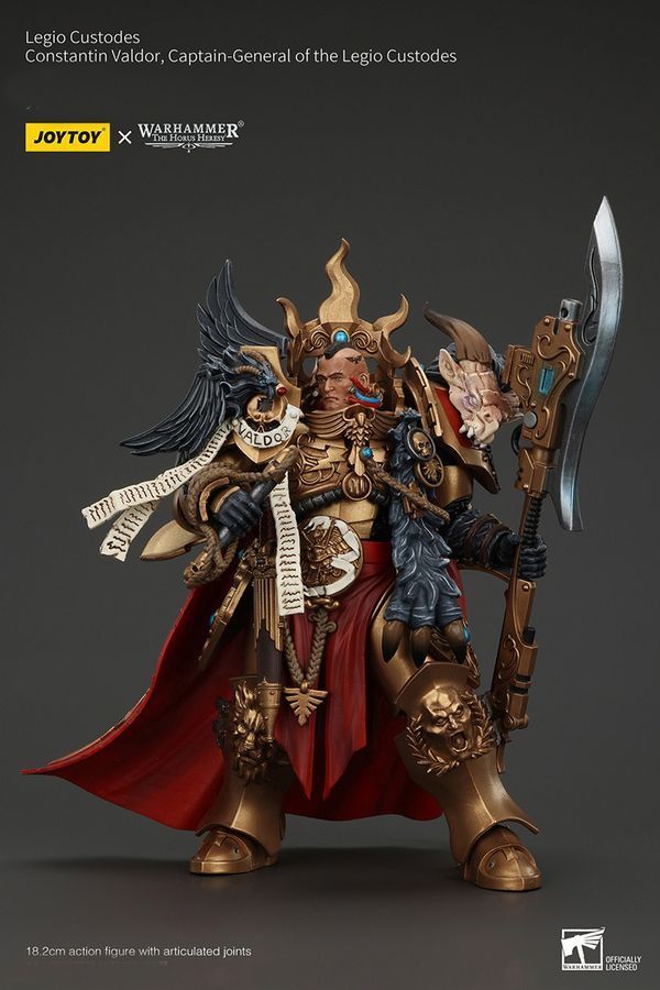 Фігурка з гри Warhammer 40k, Легіон Адептус Кустодес генерал-капітан Костянтин Вальдор, JOYTOY, рухома, 18,2 см (WHR 0198)