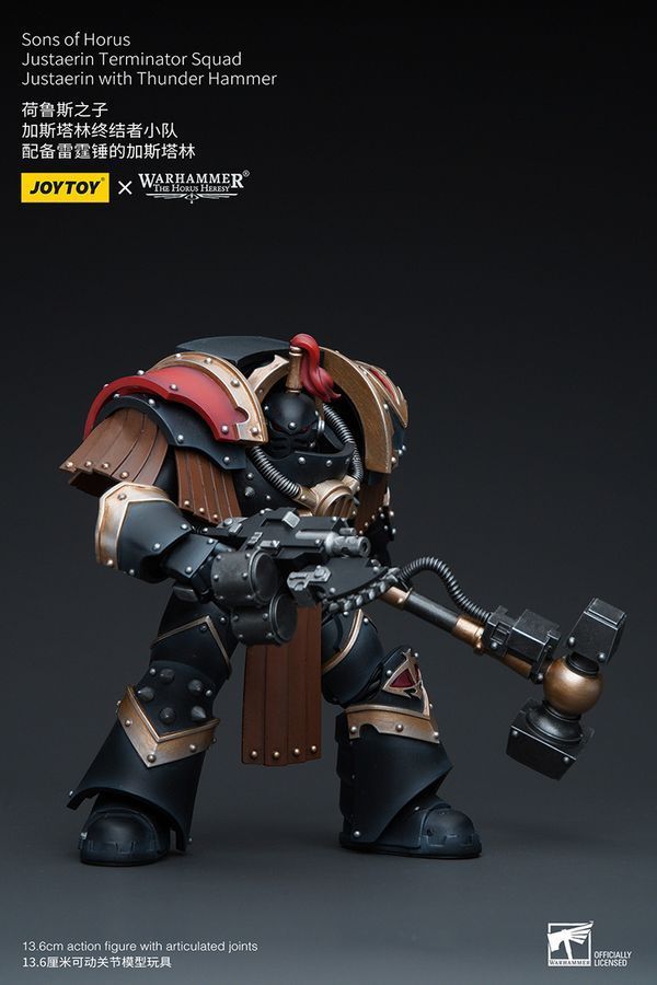 Фігурка з гри Warhammer 40k, Сини Хоруса Юстаерін з Громовим Молотом, JOYTOY, рухома, 13,6 см (WHR 0093)