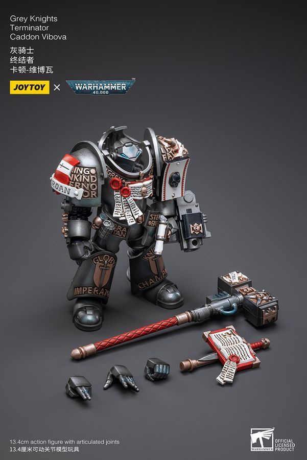 Фигурка из игры Warhammer 40k, Терминатор Серых Рыцарей Кэддон Вибова, JOYTOY, подвижная, 13,4 см (WHR 0053)