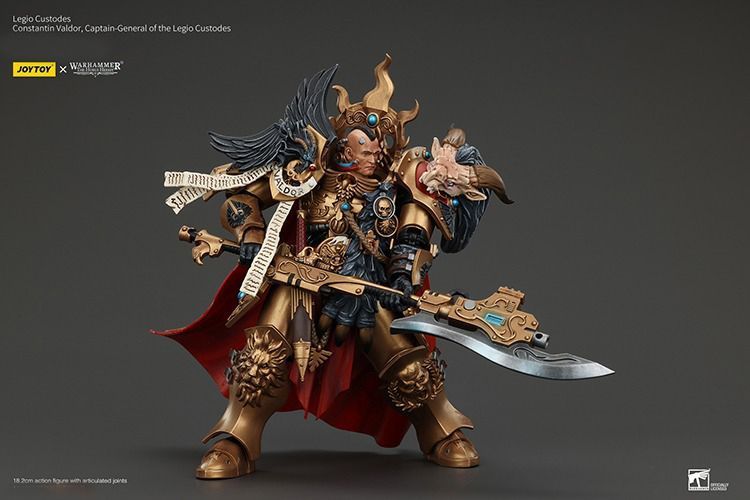 Фігурка з гри Warhammer 40k, Легіон Адептус Кустодес генерал-капітан Костянтин Вальдор, JOYTOY, рухома, 18,2 см (WHR 0198)