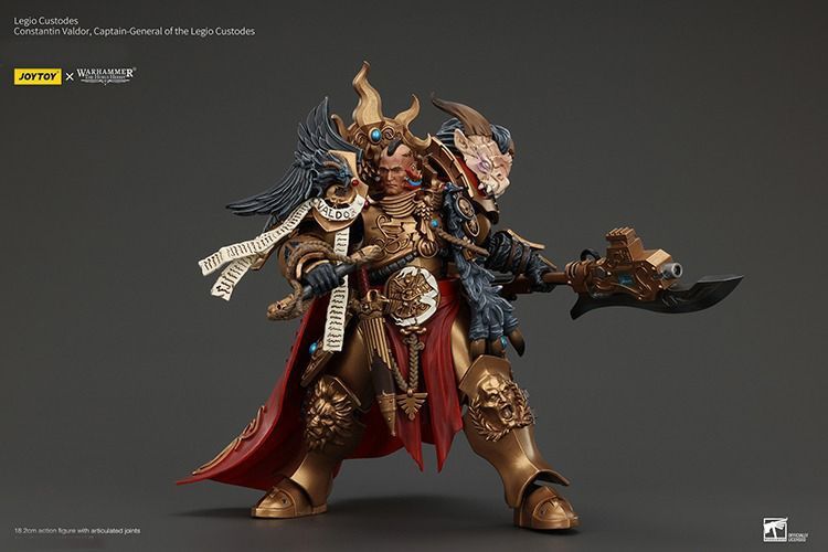 Фігурка з гри Warhammer 40k, Легіон Адептус Кустодес генерал-капітан Костянтин Вальдор, JOYTOY, рухома, 18,2 см (WHR 0198)