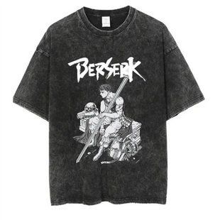 Футболка оверсайз с принтом из аниме Берсерк, универсальная, хлопок Washed Cotton, размер XXXL (FBRK 0011G-XXXL)