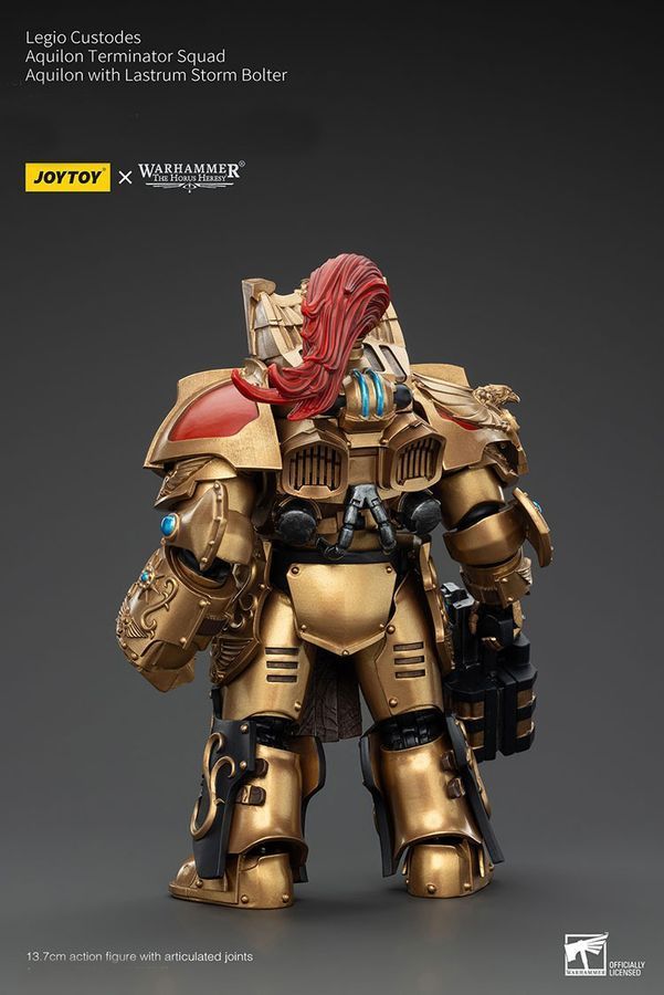 Фігурка з гри Warhammer 40k, Легіон Адептус Кустодес Аквілон зі штурмовим болтером Ластрум, JOYTOY, рухома, 13,7 см (WHR 0199)