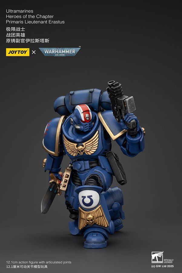 Фігурка з гри Warhammer 40k, Ультрамарини Герой ордена Прімаріс Лейтенант Ерастус, JOYTOY, рухома, 12,1 см (WHR 0133)