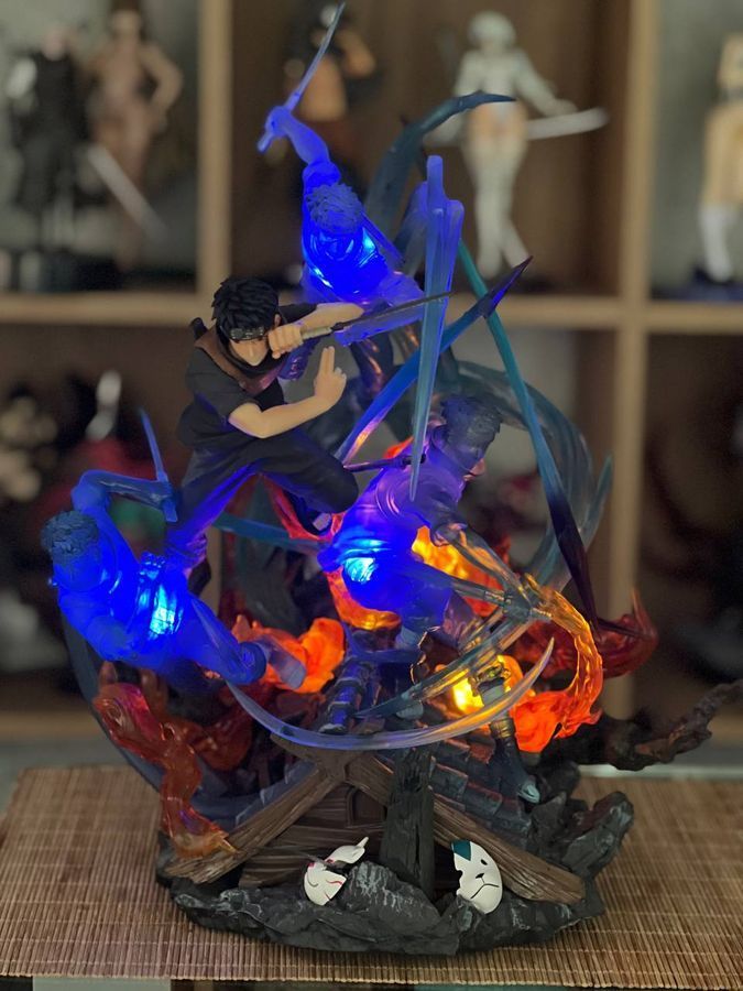 Аниме фигурка Naruto Наруто Uchiha Shisui, Шисуи Учиха, с подсветкой, большая инсталляция 45 см (NAR 0085)