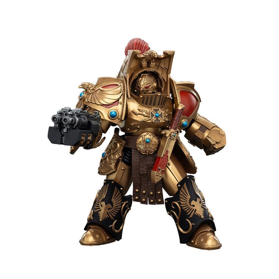 Фігурка з гри Warhammer 40k, Легіон Адептус Кустодес Аквілон зі штурмовим болтером Ластрум, JOYTOY, рухома, 13,7 см (WHR 0199)