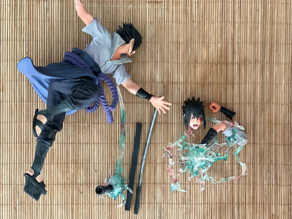 Аниме фигурка Naruto Наруто Sasuke Uchiha Саске Учиха, большая скульптура с подсветкой, 40 см (NAR 0086)