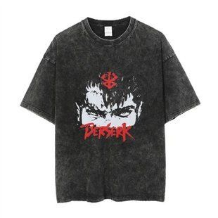 Футболка оверсайз з принтом з аніме Берсерк, універсальна, бавовна Washed Cotton, розмір S (FBRK 0012G-S)