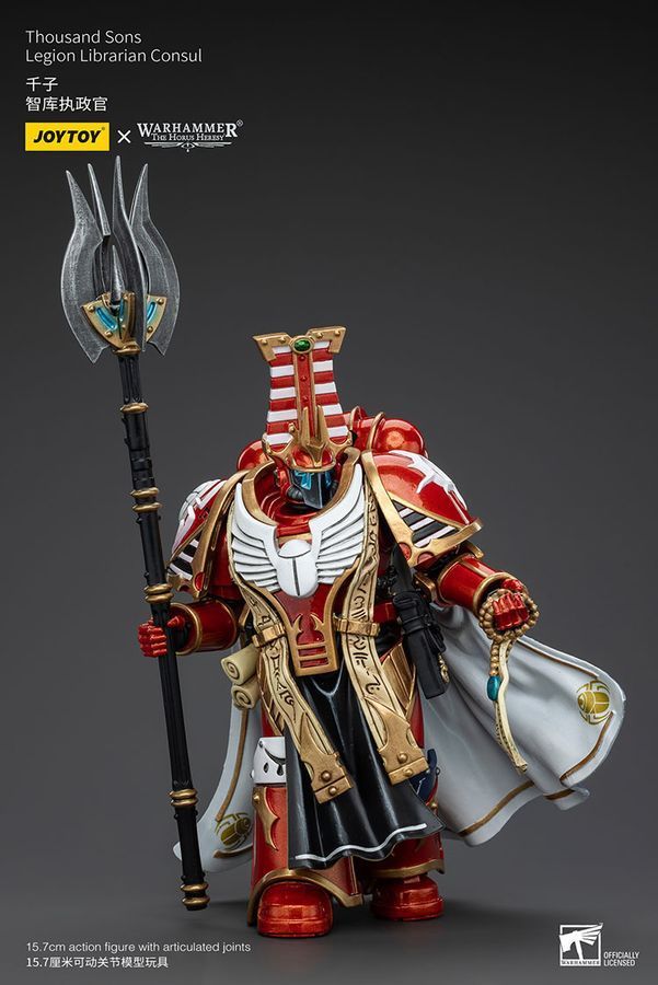 Фигурка из игры Warhammer 40k, Библиотекарь Легиона Тысячи Сынов, Консул, JOYTOY, подвижная, 15.7 см (WHR 0095)