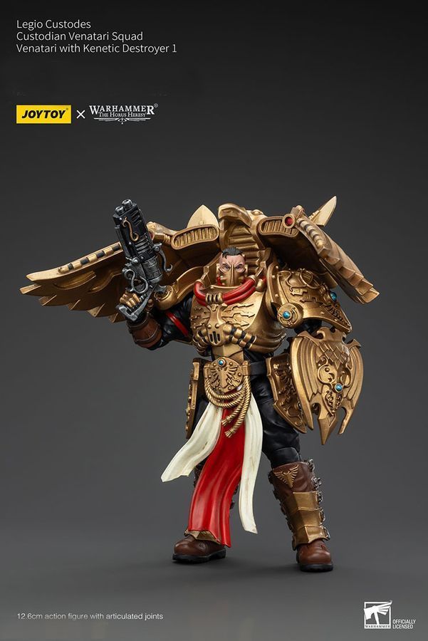 Фигурка из игры Warhammer 40k, Легион Адептус Кустодес Венатари с Кенетическим Разрушителем, JOYTOY, подвижная, 12,6 см (WHR 0200)