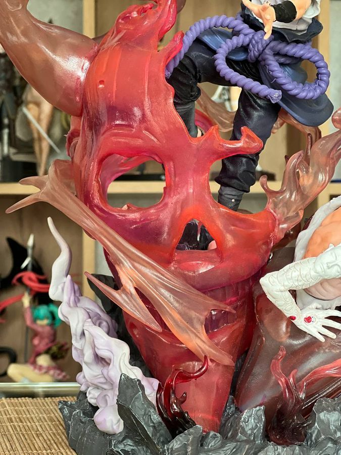 Аниме фигурка Naruto Наруто Sasuke Uchiha Саске Учиха, большая скульптура с подсветкой, 40 см (NAR 0086)