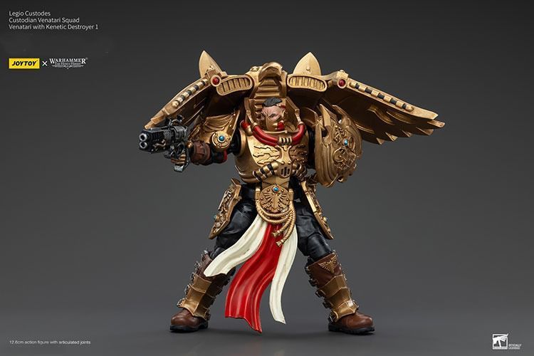 Фигурка из игры Warhammer 40k, Легион Адептус Кустодес Венатари с Кенетическим Разрушителем, JOYTOY, подвижная, 12,6 см (WHR 0200)