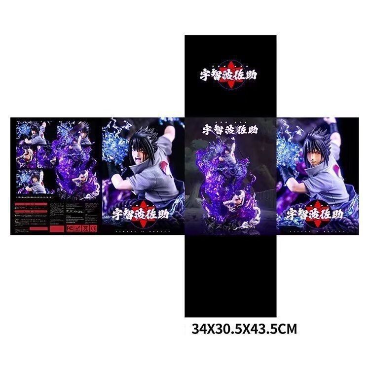 Аніме фігурка Naruto Наруто Sasuke Uchiha Саске Учіха, велика скульптура з підсвічуванням, 40 см (NAR 0086)